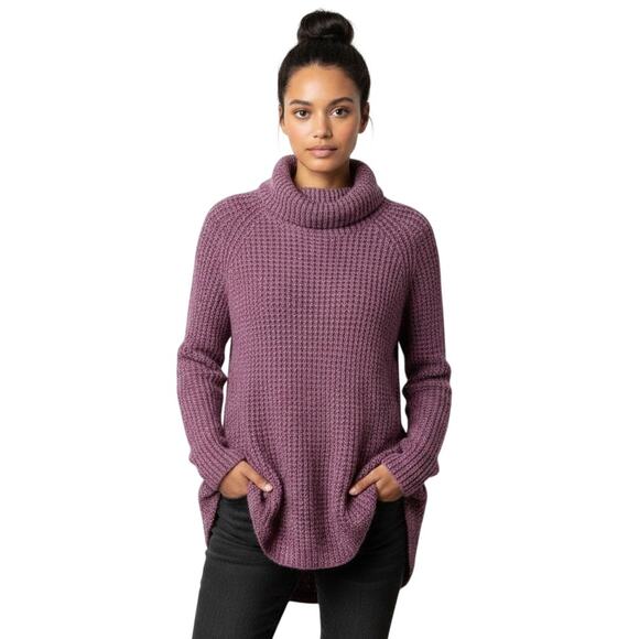 Free People Sweaters - Free People Purple Soft Knit Oversized Pullover Sweater, S